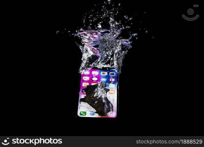 submerged iphone. Resolution and high quality beautiful photo. submerged iphone. High quality and resolution beautiful photo concept