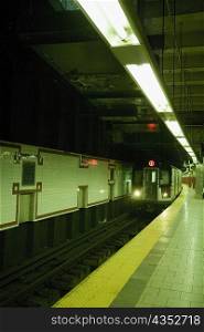 Subway train at a subway platform