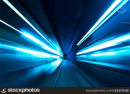 Subway tunnel motion speed rail blur