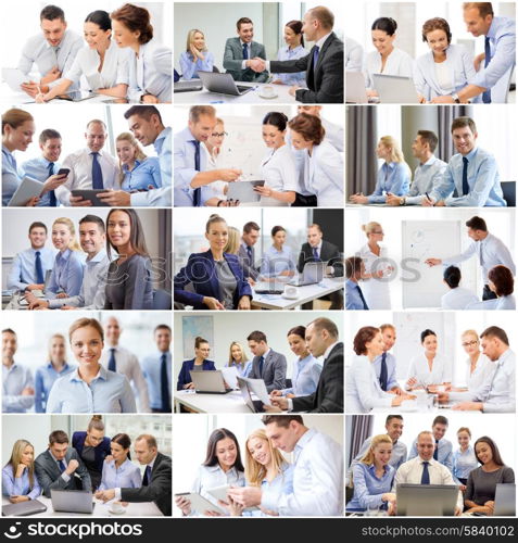 success concept - collage with many business people. collage with many business people in office