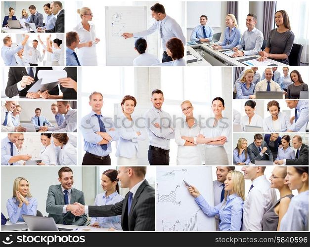success concept - collage with many business people. collage with many business people in office