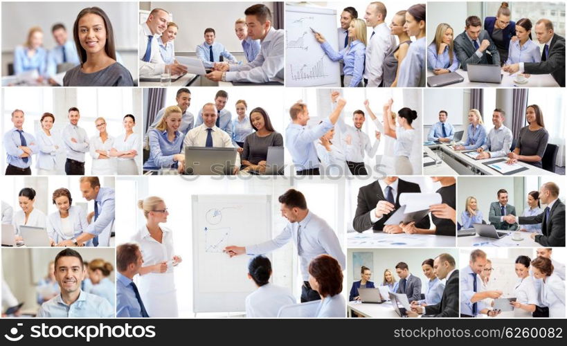 success concept - collage with many business people. collage with many business people in office