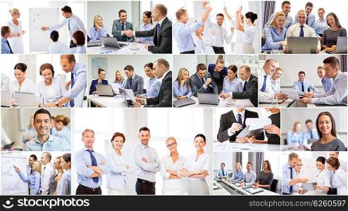 success concept - collage with many business people. collage with many business people in office