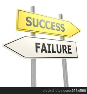 Success failure road sign
