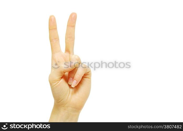 success hand sign isolated on white