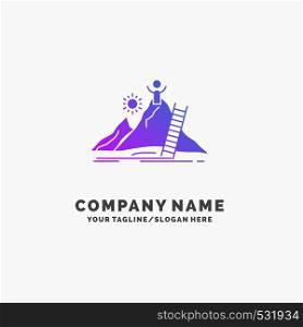 Success, personal, development, Leader, career Purple Business Logo Template. Place for Tagline.. Vector EPS10 Abstract Template background