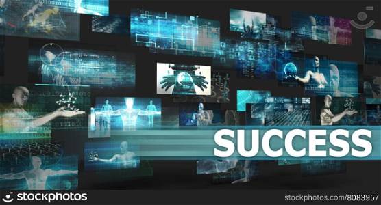 Success Presentation Background with Technology Abstract Art. Success
