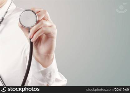 success smart medical doctor working with blank  background