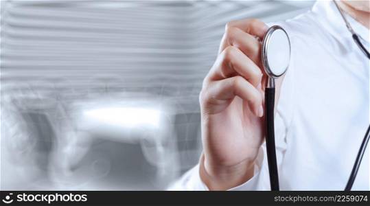 success smart medical doctor working with office as concept