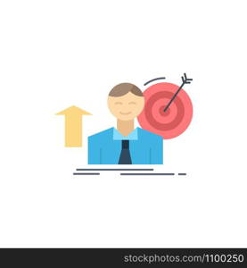 success, user, target, achieve, Growth Flat Color Icon Vector