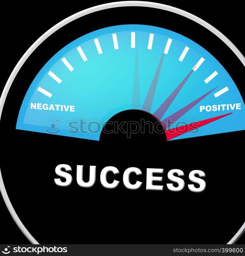 Success Versus Failure Gauge Depicting Improvement And Progress Against Crisis. Aiming For Positive Outcomes And Achievement - 3d Illustration