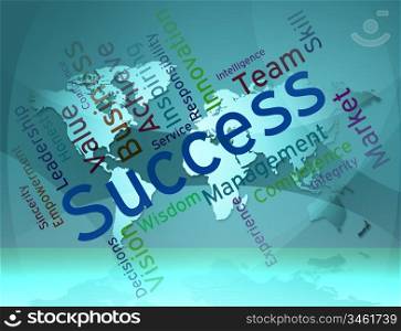 Success Words Representing Winning Triumph And Triumphant