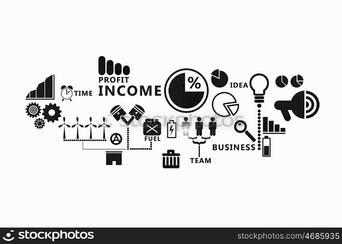 Successful business ideas. Business plan and strategy background concept on white
