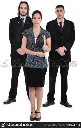 successful business team standing over white background