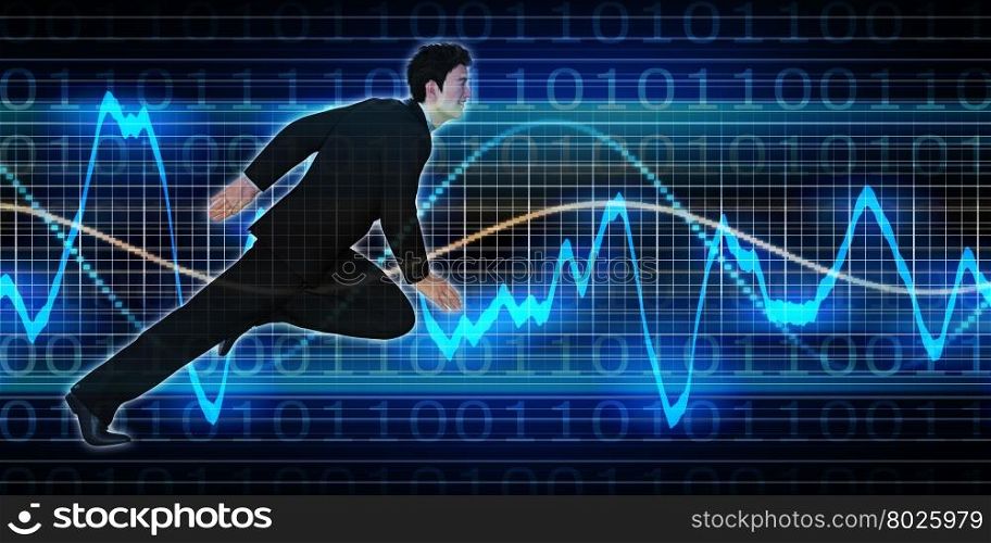 Successful Business with Chinese Man and Graph Background