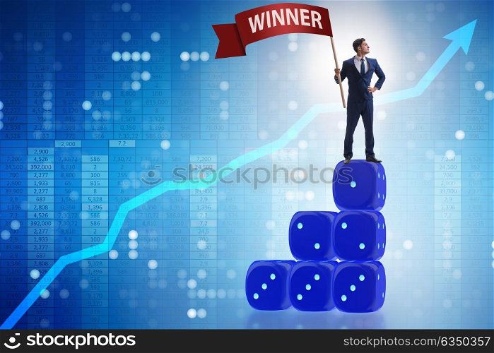 Successful businessman in winning business concept