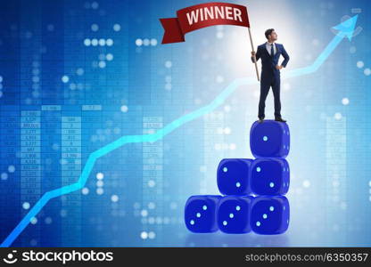 Successful businessman in winning business concept