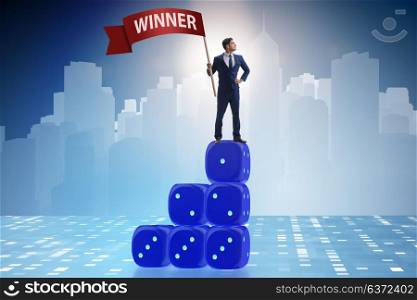 Successful businessman in winning business concept