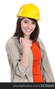 Successful young construction worker