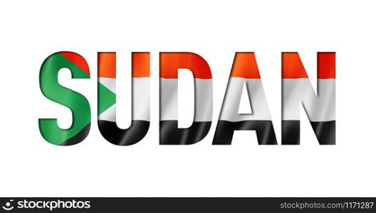 sudan flag text font. nation symbol background. sudan flag text font