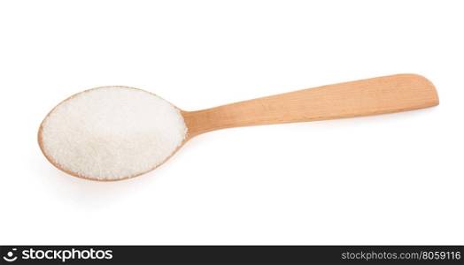 sugar and spoon isolated on white background