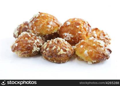 Sugar coated choux pastries