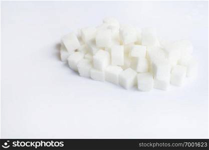 Sugar cubes on  over white background