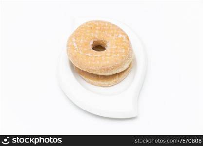 sugar donuts on a white background