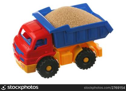 Sugar in the truck it is isolated on a white background