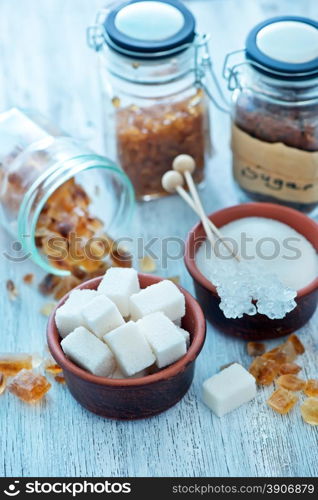 sugar on a table,sugar crystal on the wooden board