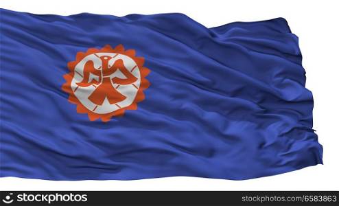 Suita City Flag, Country Japan, Osaka Prefecture, Isolated On White Background. Suita City Flag, Japan, Osaka Prefecture, Isolated On White Background
