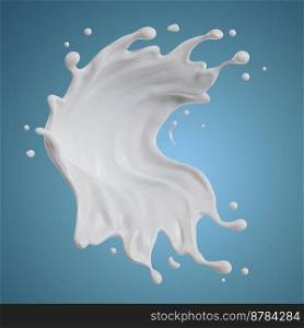 Suitable for use on food products, beverages milk or yogurt.. Chocolate isolated splashes. 3D render illustration