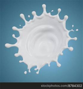 Suitable for use on food products, beverages milk or yogurt.. milk splashes isolated. 3D render illustration
