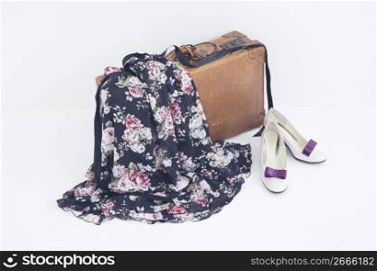 Suitcase and shoes