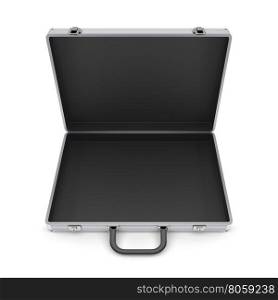 Suitcase. Metal suitcase isolated on a white background.