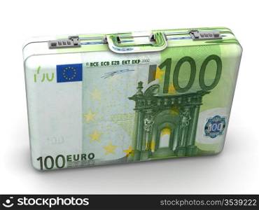 Suitcase with euro. 3d