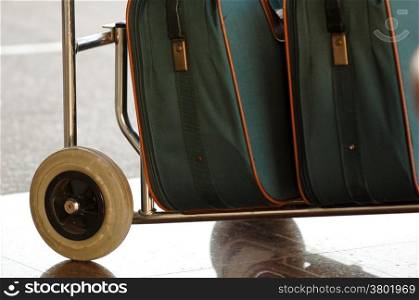 suitcases on a cart