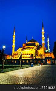 Sultan Ahmed Mosque (Blue Mosque) in Istanbul at the night time