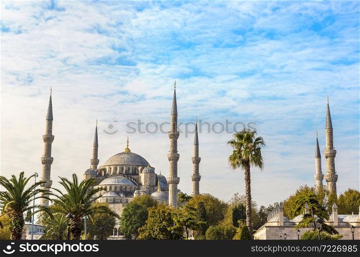 Sultan Ahmed Mosque (Blue mosque) in Istanbul, Turkey in a beautiful summer day