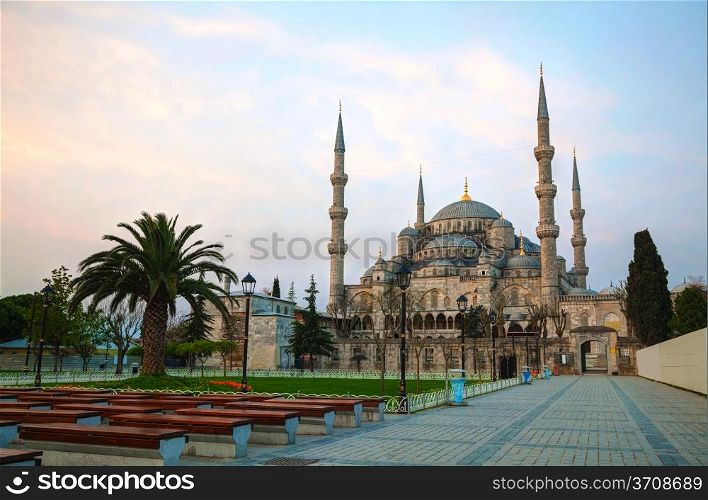 Sultan Ahmed Mosque (Blue Mosque) in Istanbul, Turkey in the morning