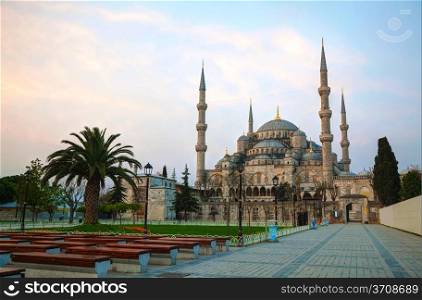 Sultan Ahmed Mosque (Blue Mosque) in Istanbul, Turkey in the morning