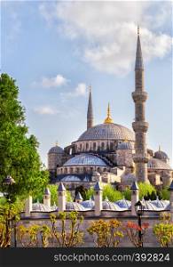 Sultan Ahmed or Blue Mosque in Istanbul, Turkey. Summer landscape. Sultan Ahmed or Blue Mosque in Istanbul, Turkey