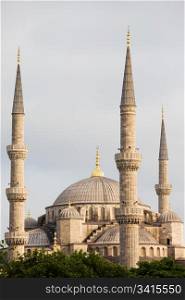 Sultan Ahmet Mosque architecture also known as the Blue Mosque in Istanbul, Turkey, Sultanahmet district