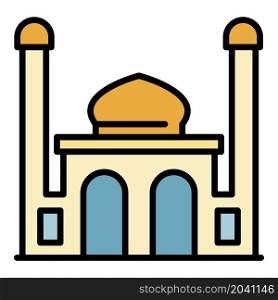 Sultan palace icon. Outline sultan palace vector icon color flat isolated. Sultan palace icon color outline vector
