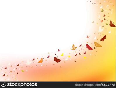 Summer abstract background with butterfly wave