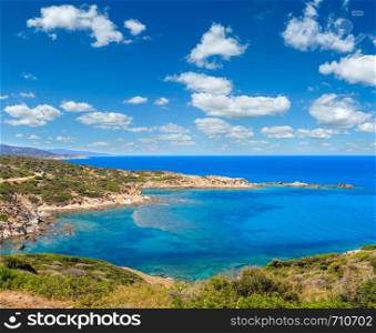 Summer Aegean sea rocky coast landscape, Halkidiki, Sithonia, Greece