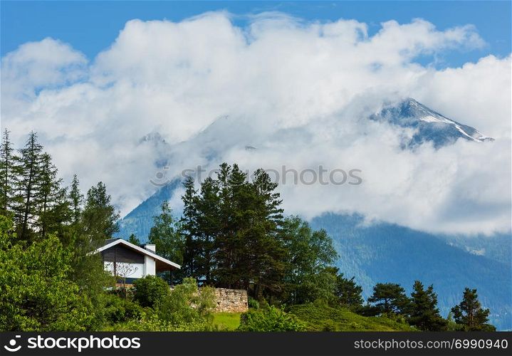 Summer Alps mountain beautiful peaceful landscape, Switzerland.