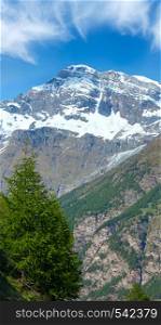 Summer Alps mountain plateau, Switzerland, near Zermatt