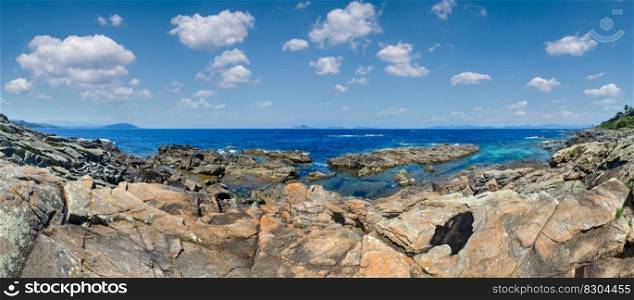 Summer Atlantic Ocean rocky coast landscape  Galicia, Spain .