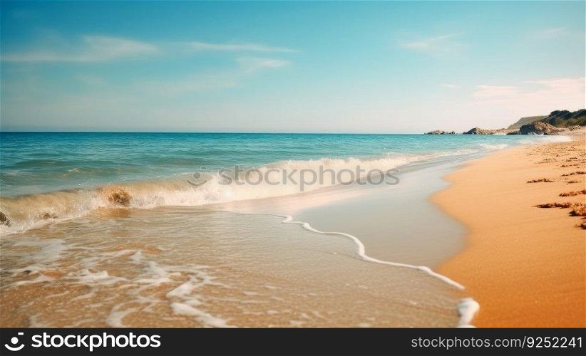 Summer beach background. Illustration Generative AI